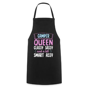 Camper Queen Classy Frech Und ein bisschen Smart Assy - Kochschürze - Schwarz - Vorne - AI Model Male 185 dark (185cm)