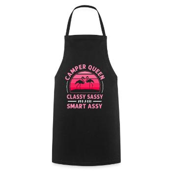 Camper Queen Classy Sassy And A Bit Smart Assy - Cooking Apron - black - Front - AI Model Male 185 dark (185cm)