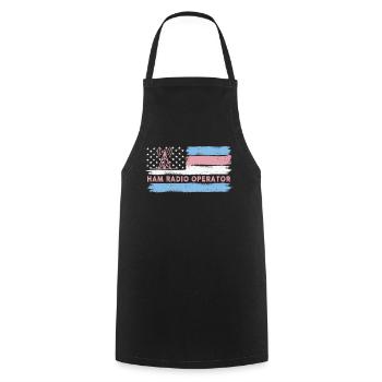 Ham Radio Operator US Flag - Cooking Apron - black - Front - AI Model Male 185 dark (185cm)