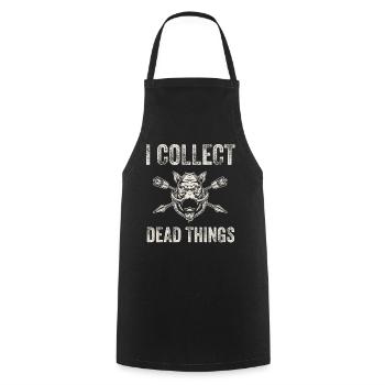 Je collectionne les choses mortes - Tablier de cuisine - noir - Devant - AI Model Male 185 dark (185cm)