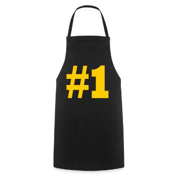 #1 - Cooking Apron - black - Front - AI Model Male 185 dark (185cm)