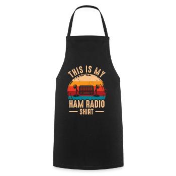 This Is My Ham Radio - Cooking Apron - black - Front - AI Model Male 185 dark (185cm)