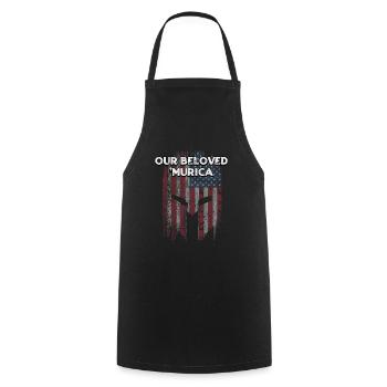 Our Beloved Murica Patriotic American Patriotism - Cooking Apron - black - Front - AI Model Male 185 dark (185cm)