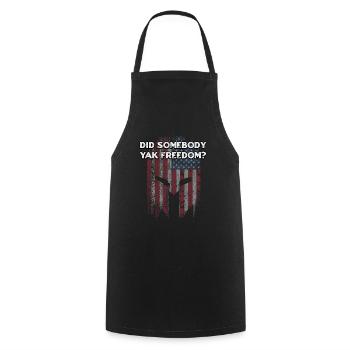 Hat jemand Yak Freiheit patriotischer Amerikaner - Kochschürze - Schwarz - Vorne - AI Model Male 185 dark (185cm)