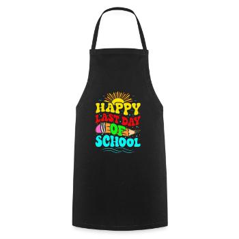 Joyeux dernier jour d’école 2024 remise des diplômes - Tablier de cuisine - noir - Devant - AI Model Male 185 dark (185cm)