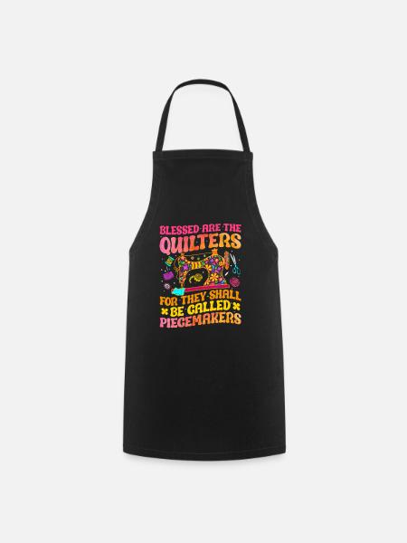 quilters quilting sewing groovy piece maker - Cooking Apron - black