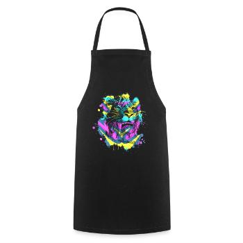 Saber-toothed tiger - Cooking Apron - black - Front - AI Model Male 185 dark (185cm)