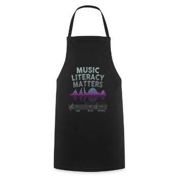 Music Literacy Matters - Cooking Apron - black - Front - AI Model Male 185 dark (185cm)