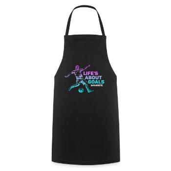 Life Is About Goals And Assists Futbol Soccer - Cooking Apron - black - Front - AI Model Male 185 dark (185cm)