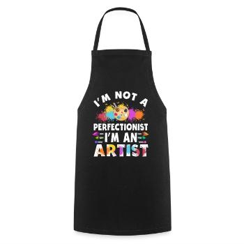 I'm Not A Perfectionist I'm An Artist - Cooking Apron - black - Front - AI Model Male 185 dark (185cm)