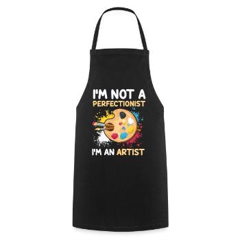 I'm Not A Perfectionist I'm An Artist - Cooking Apron - black - Front - AI Model Male 185 dark (185cm)