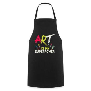 Art Is My Superpower - Cooking Apron - black - Front - AI Model Male 185 dark (185cm)