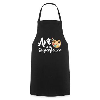 Art Is My Superpower - Cooking Apron - black - Front - AI Model Male 185 dark (185cm)