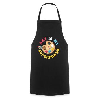 Art Is My Superpower - Cooking Apron - black - Front - AI Model Male 185 dark (185cm)