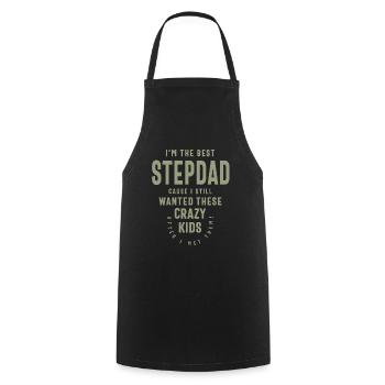 Crazy Kids Step Dad, Still the Best Grandpa - Cooking Apron - black - Front - AI Model Male 185 dark (185cm)