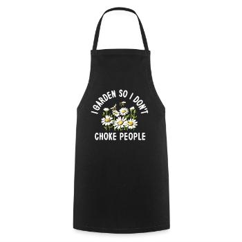 Je jardine pour ne pas étouffer les gens - Tablier de cuisine - noir - Devant - AI Model Male 185 dark (185cm)