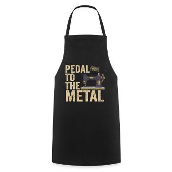 Pedal zur Metallnähmaschine - Kochschürze - Schwarz - Vorne - AI Model Male 185 dark (185cm)