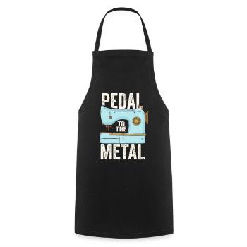 Pedal zur Metallnähmaschine - Kochschürze - Schwarz - Vorne - AI Model Male 185 dark (185cm)