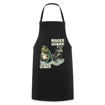 Frosch Kaulquappe Quark Diät Magerquark Wortspiel - Kochschürze - Schwarz - Vorne - AI Model Male 185 dark (185cm)