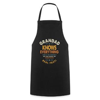 Grandad Knows Everything - Dad & Grandpa - Cooking Apron - black - Front - AI Model Male 185 dark (185cm)