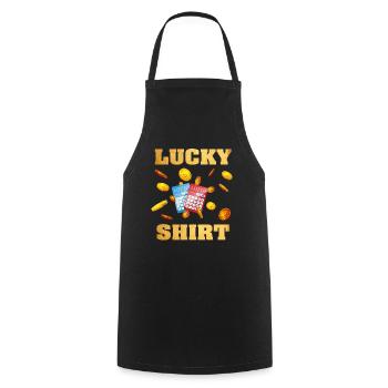 Lucky Bingo Lotterie - Kochschürze - Schwarz - Vorne - AI Model Male 185 dark (185cm)