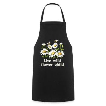 Marguerites Daisy Summer Daisies Flower Garden - Cooking Apron - black - Front - AI Model Male 185 dark (185cm)