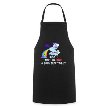 J’ai hâte de faire caca dans tes nouvelles toilettes - Tablier de cuisine - noir - Devant - AI Model Male 185 dark (185cm)