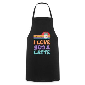 Ich liebe dich Eine Latte Pärchen Romanze - Kochschürze - Schwarz - Vorne - AI Model Male 185 dark (185cm)