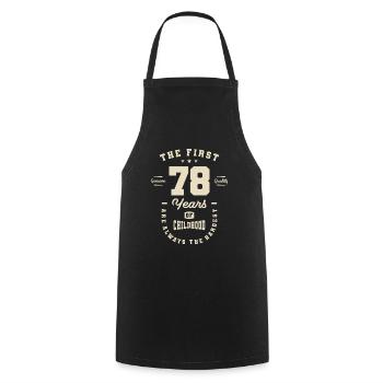 78 Years Old - Born in 1945 - 78th Birthday - Cooking Apron - black - Front - AI Model Male 185 dark (185cm)