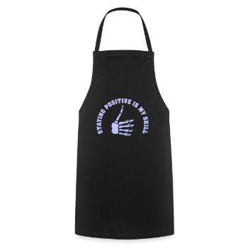 Rester positif est ma compétence - Tablier de cuisine - noir - Devant - AI Model Male 185 dark (185cm)