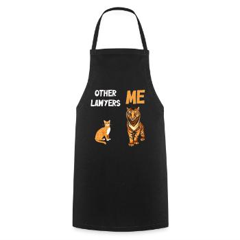 Other Lawyers Me Tiger Cat - Cooking Apron - black - Front - AI Model Male 185 dark (185cm)