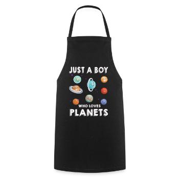 Nur ein Junge, der das Sonnensystem der Planeten liebt - Kochschürze - Schwarz - Vorne - AI Model Male 185 dark (185cm)