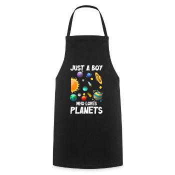 Juste un garçon qui aime les planètes du système solaire - Tablier de cuisine - noir - Devant - AI Model Male 185 dark (185cm)