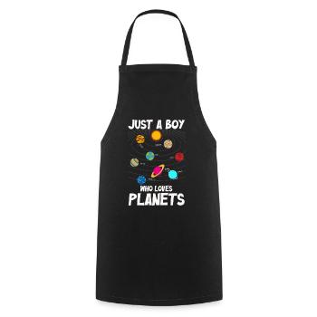 Nur ein Junge, der das Sonnensystem der Planeten liebt - Kochschürze - Schwarz - Vorne - AI Model Male 185 dark (185cm)