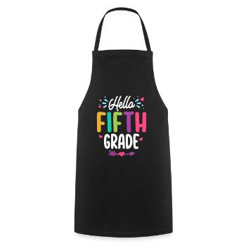 Hello Fifth Grade Back To School Teacher Student - Cooking Apron - black - Front - AI Model Male 185 dark (185cm)