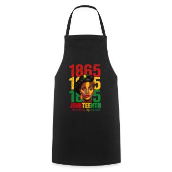 Juneteenth 1865 Remembering My Ancestors - Cooking Apron - black - Front - AI Model Male 185 dark (185cm)