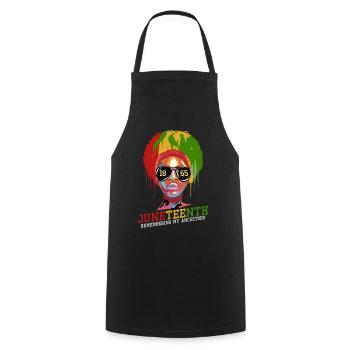 Juneteenth 1865 Remembering My Ancestors - Cooking Apron - black - Front - AI Model Male 185 dark (185cm)