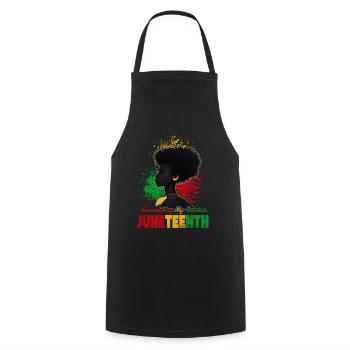 Juneteenth 1865 Remembering My Ancestors - Cooking Apron - black - Front - AI Model Male 185 dark (185cm)