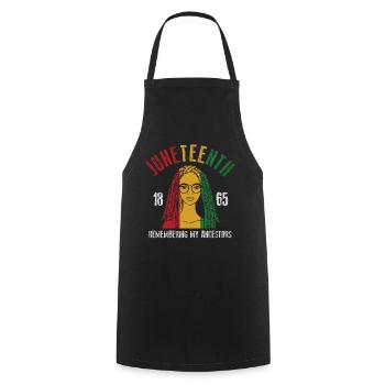 Juneteenth 1865 Remembering My Ancestors - Cooking Apron - black - Front - AI Model Male 185 dark (185cm)