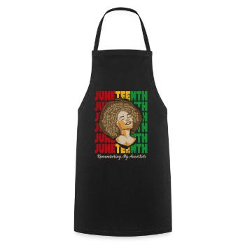 Juneteenth 1865 Remembering My Ancestors - Cooking Apron - black - Front - AI Model Male 185 dark (185cm)