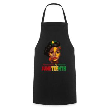 Juneteenth 1865 Remembering My Ancestors - Cooking Apron - black - Front - AI Model Male 185 dark (185cm)