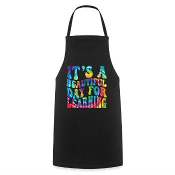 It's A Beautiful Day For Learning - Cooking Apron - black - Front - AI Model Male 185 dark (185cm)