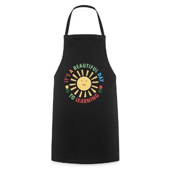 It's A Beautiful Day For Learning - Cooking Apron - black - Front - AI Model Male 185 dark (185cm)
