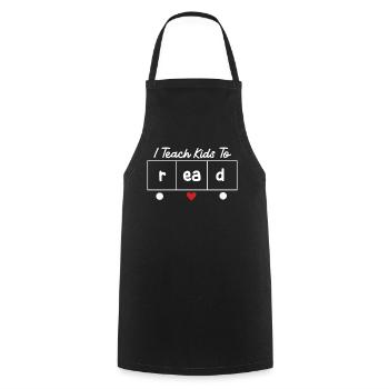 I Teach Kids To Read Science Teachers Reading - Cooking Apron - black - Front - AI Model Male 185 dark (185cm)