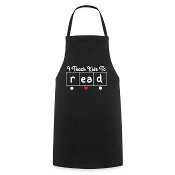 I Teach Kids To Read Science Teachers Reading - Cooking Apron - black - Front - AI Model Male 185 dark (185cm)