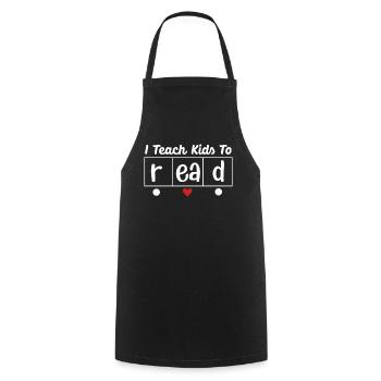 J’apprends aux enfants à lire les professeurs de sciences Lecture - Tablier de cuisine - noir - Devant - AI Model Male 185 dark (185cm)
