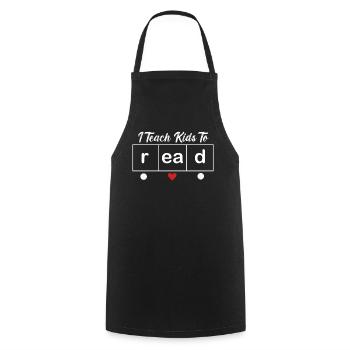 I Teach Kids To Read Science Teachers Reading - Cooking Apron - black - Front - AI Model Male 185 dark (185cm)
