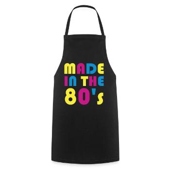 80er Die Musik der 80er - Kochschürze - Schwarz - Vorne - AI Model Male 185 dark (185cm)