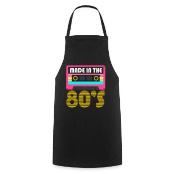 80's The 80s Music - Cooking Apron - black - Front - AI Model Male 185 dark (185cm)