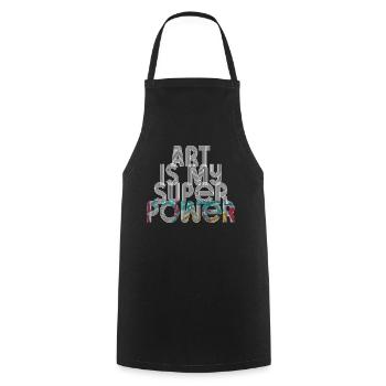 Art Is My Superpower - Cooking Apron - black - Front - AI Model Male 185 dark (185cm)